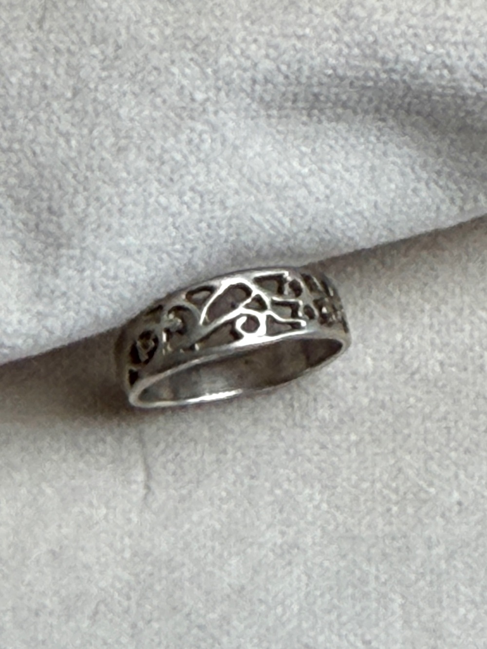 Solid 925 Sterling Silver Ornament Outline Ring